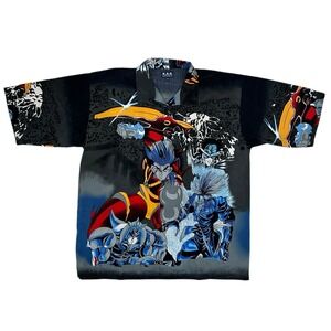KAD Clothing Co Graphic Shirt Mens XXL Y2k Anime Maximalist Black Dopamine Retro